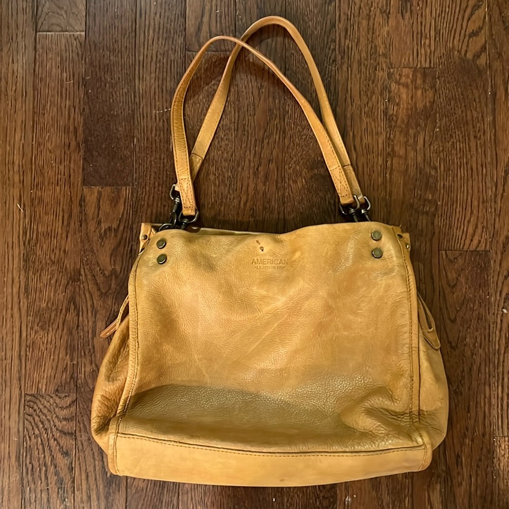 American Leather Company Lenox Triple Entry Satchel Tan